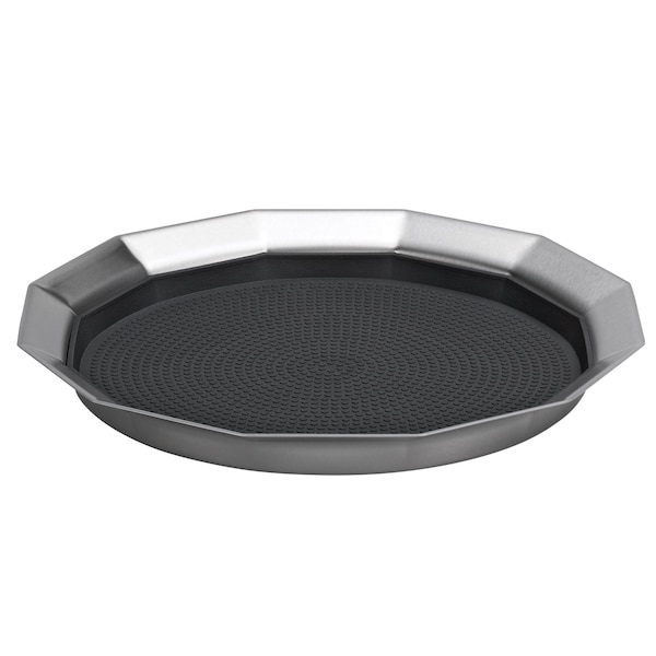 Paneled Tray with Removable Insert, 9" diameter, Stainless Steel, Brushed